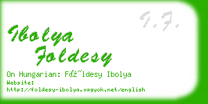 ibolya foldesy business card